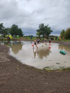 Running through water